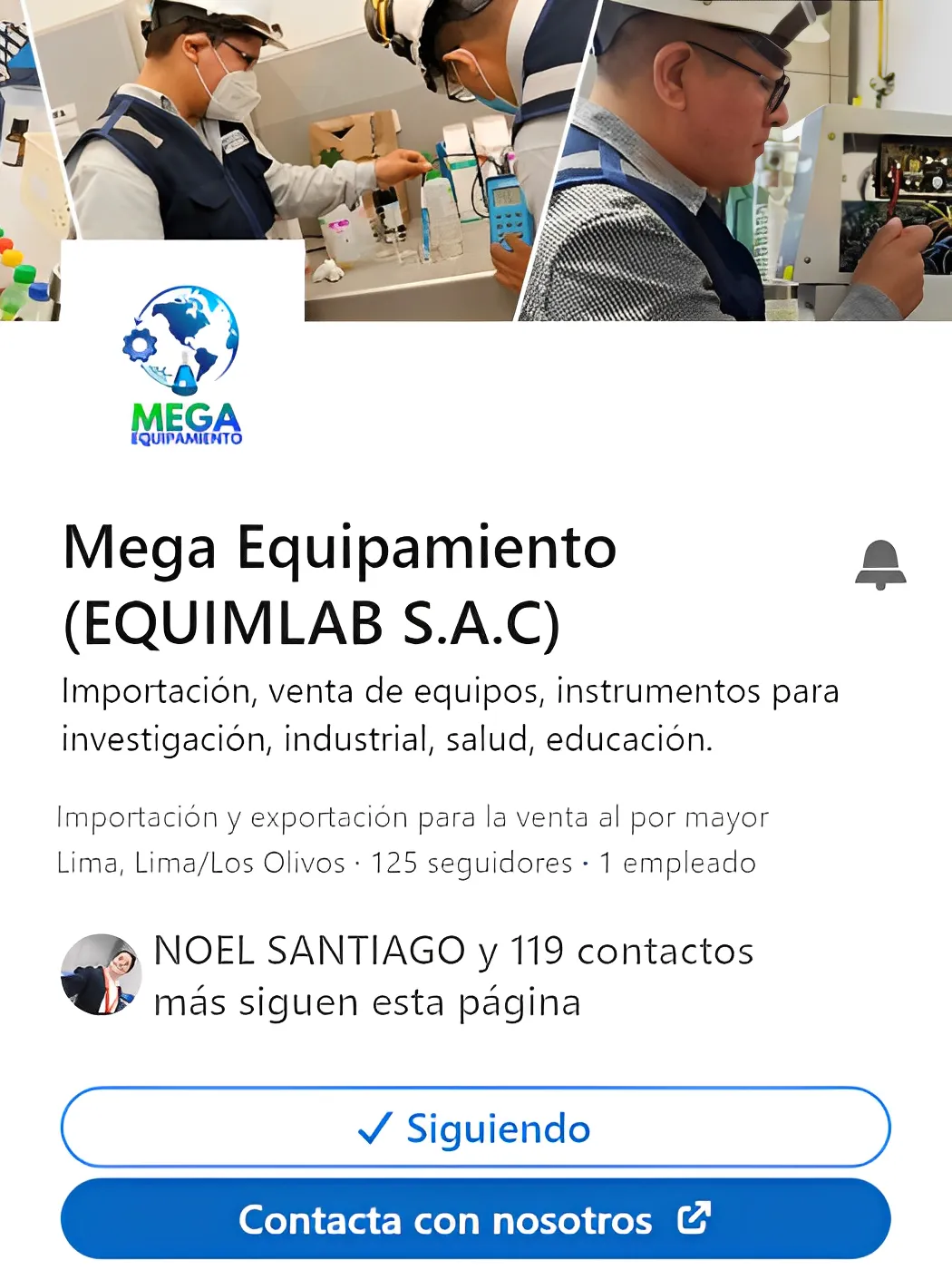 imagen de linkedin de megaequipamiento.com, para ir a contacto