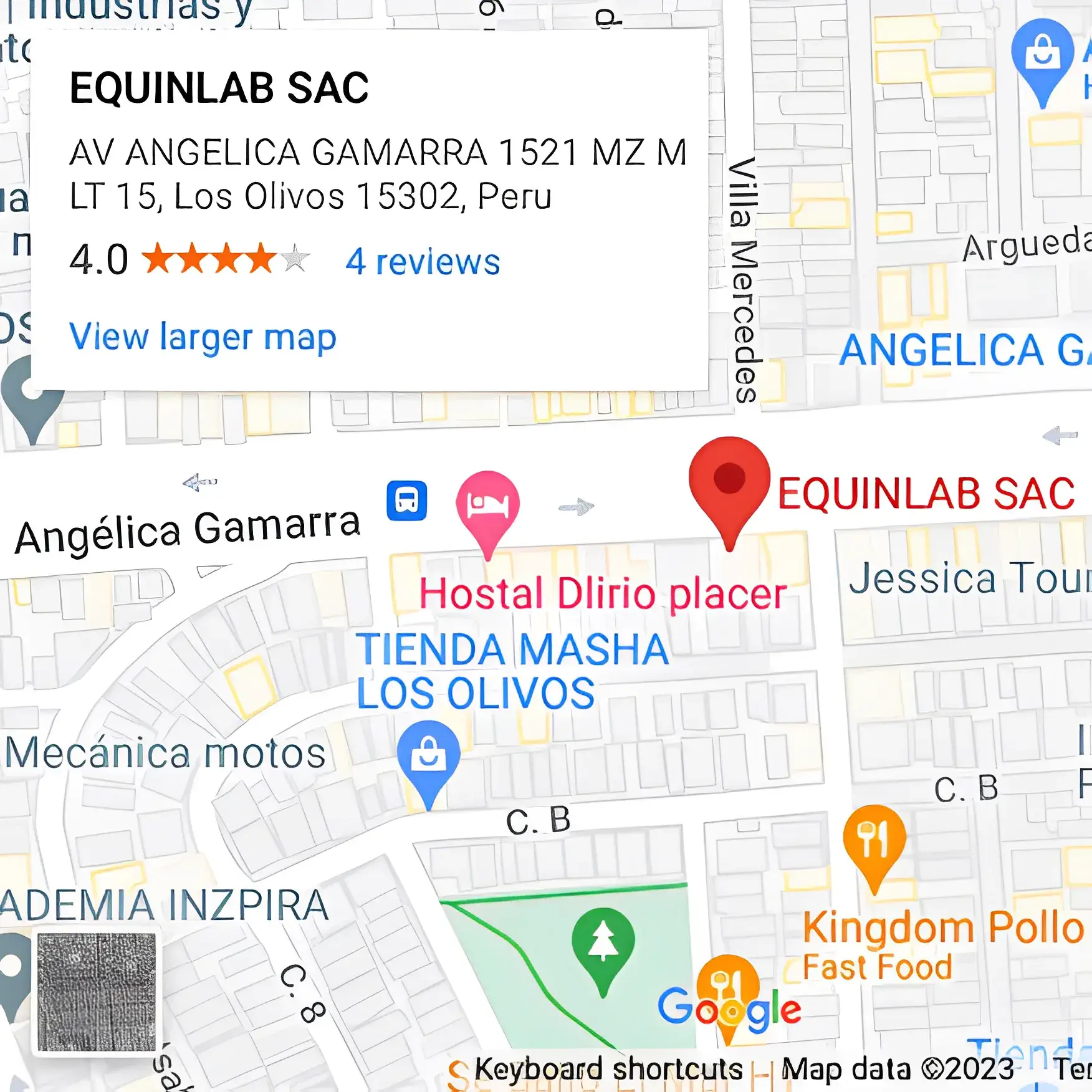 Mapa del local de la empresa