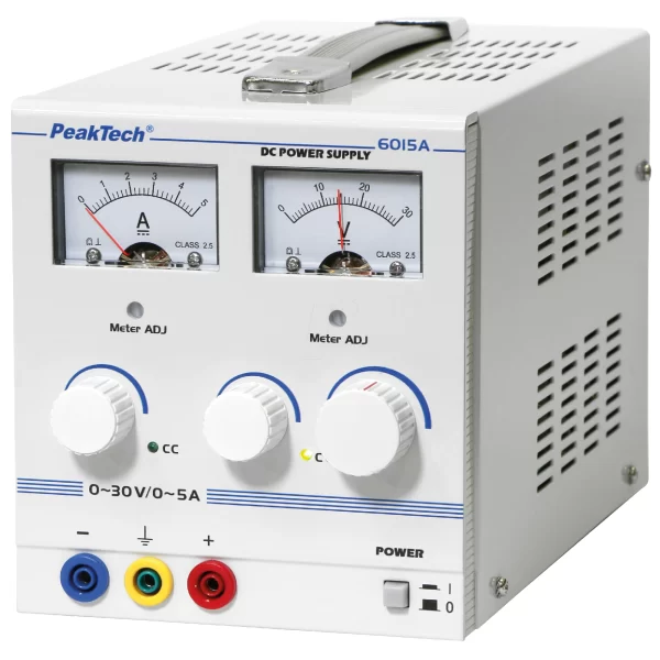 Fuente de Alimentación Analógica, 0-30 V/0-5 A DC-PeakTech P 6015 A