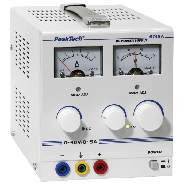 Fuente de Alimentación Analógica, 0-30 V/0-5 A DC-PeakTech P 6015 A