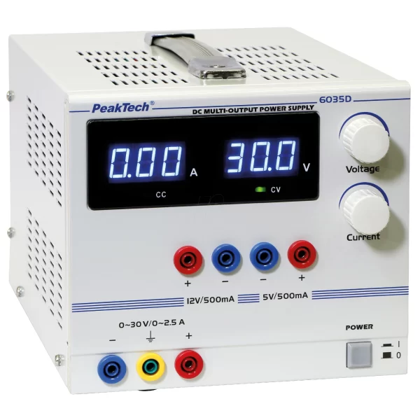 Fuente de Alimentación Digital, 0-30 V/0-2.5 A DC-PeakTech P 6035 D