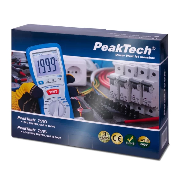 Medidor de impedancia LOOP Digital/ bucle PSC - PeakTech P 2715