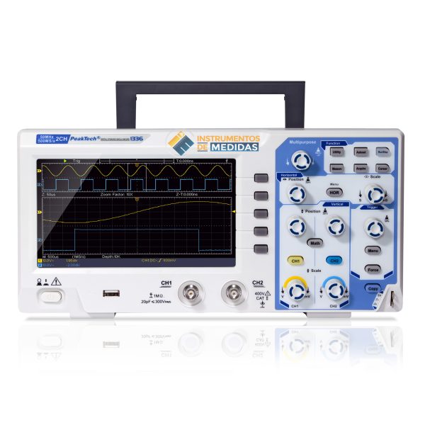 imagen de Osciloscopio de almacenamiento digital P 1336 - PeakTech® (50MHz 2CH 500MS s)