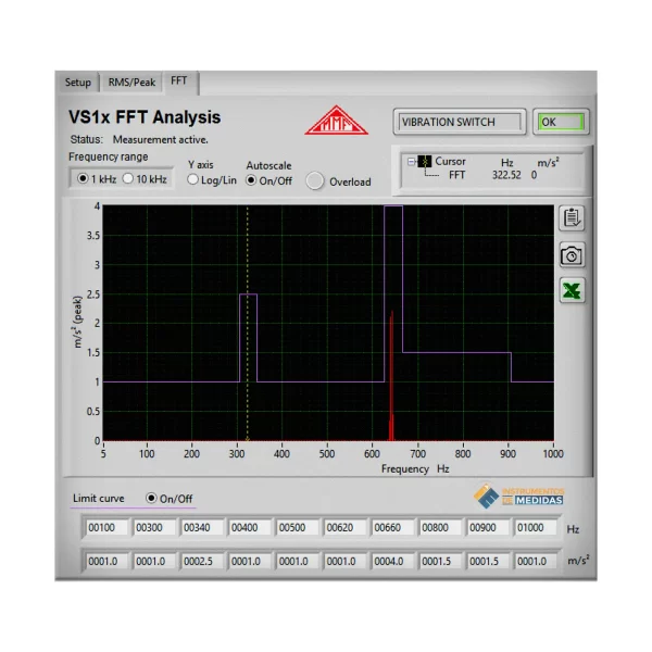 imagen de Medidor de vibracion con acelerómetro piezoeléctrico PCE-VS12 - PCE Instruments