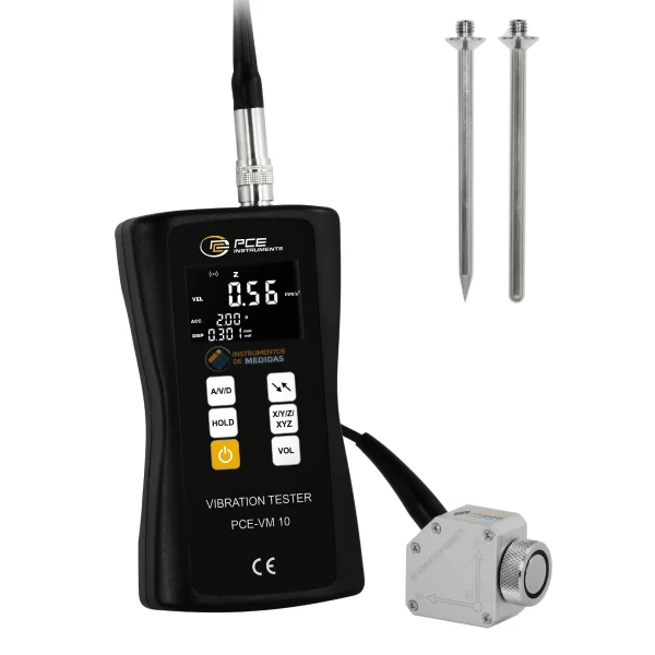 imagen de Medidor de vibración para máquinas e instalaciones con sensor piezoeléctrico de aceleración triaxial PCE-VM 10 - PCE Instruments
