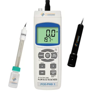 imagen de Analizador de agua para comprobar el oxígeno, valor pH, salinidad, conductividad y temperatura PCE-PHD 1 - PCE Instruments