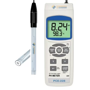 imagen de Medidor del pH y temperatura ideal para el sector de la cosmética y de la salud y para materiales con superficies planas PCE-228SF - PCE Instruments