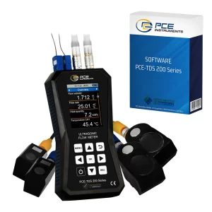 imagen de Caudalímetro ultrasónico con memoria de 32 GB (Software incluido) PCE-TDS 200+ SM-SW-KIT - PCE Instruments