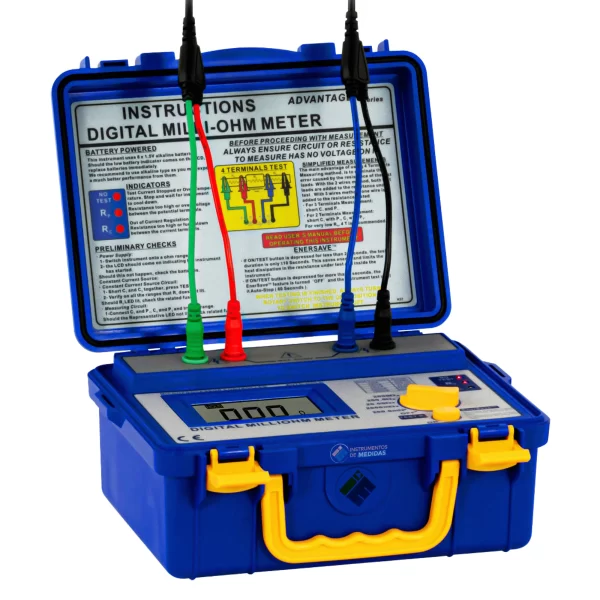 imagen de Comprobador de miliohmios en maletín robusto e impermeable PCE-MO 2002 - PCE Instruments