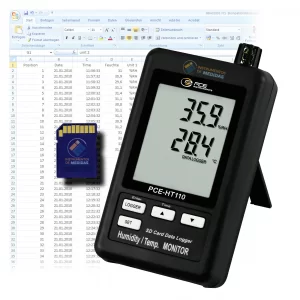 imagen de Controlador ambiental de datos de 2 canales para el registro prolongado de temperatura y humedad relativa PCE-HT110 - PCE Instruments