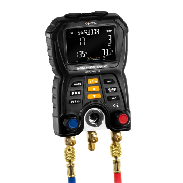 imagen de Manómetro de refrigeración manifold con carcasa metálica robusta PCE-HVAC 10 - PCE Instruments