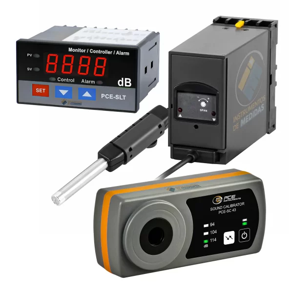 imagen de Medidor de sonido para montaje fijo con salida de relé y de regulación (Incluye calibrador acústico) PCE-SLT-KIT-N - PCE Instruments